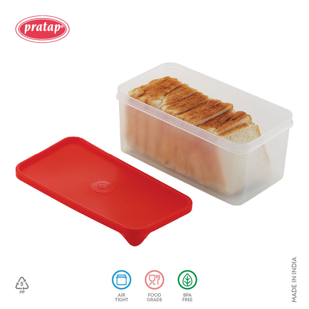 Pratap Multipurpose Storage Bread Box Container (Red) - 2620 ml - 1 U