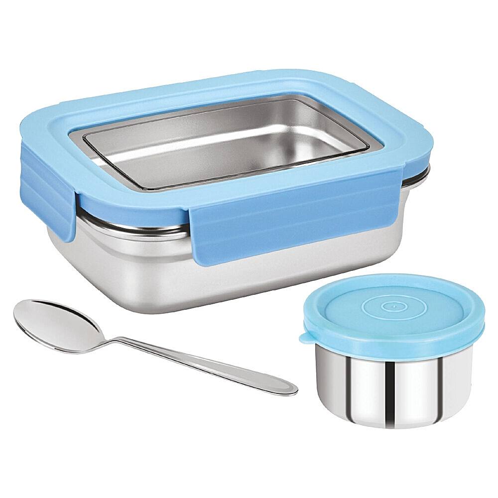 Pratap Stainless Steel Lunch Box (Blue) - 1 U