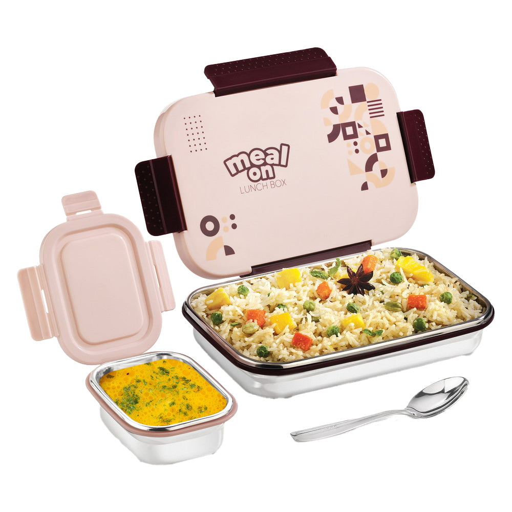 Pratap Stainless Steel Lunch Box (Peach) 720 ml - 1 U