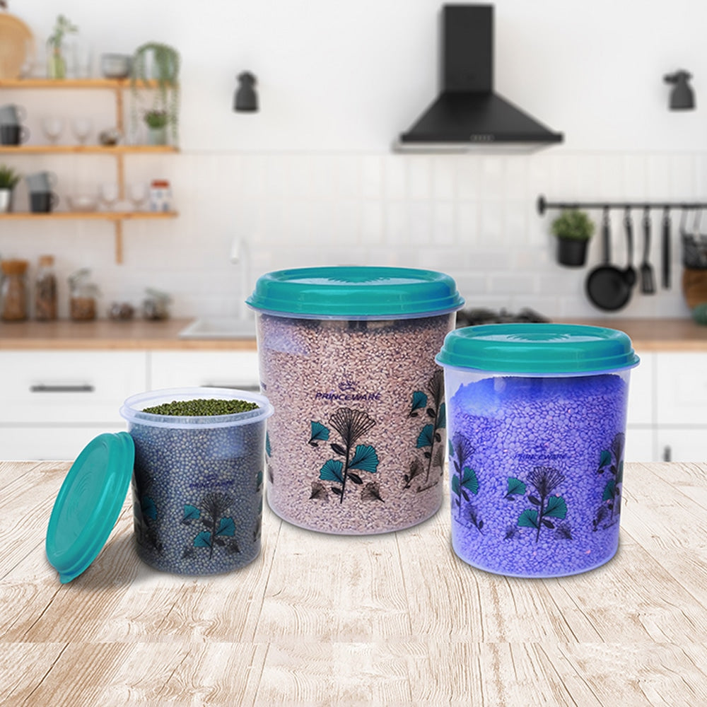 Princeware Classic Plastic Storage Container (Blue) - Set of 3 - 3 U