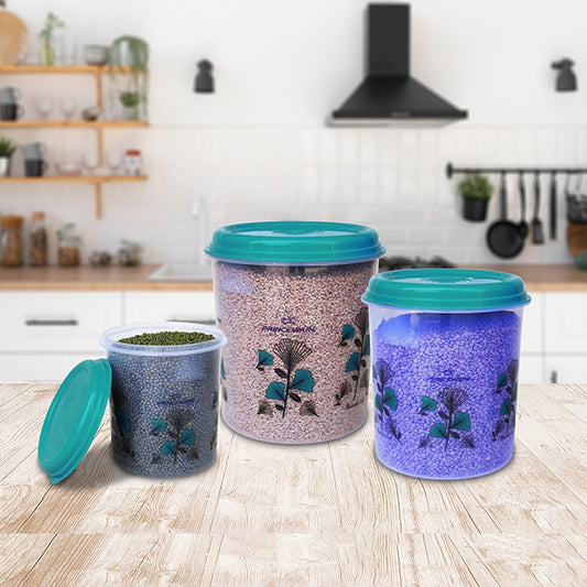 Princeware Classic Plastic Storage Container (Blue) - Set of 3 - 3 U