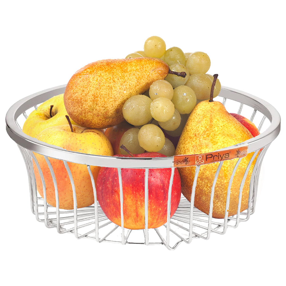 Priya Stainless Steel Multipurpose Oval Dolphine Basket - 1 U