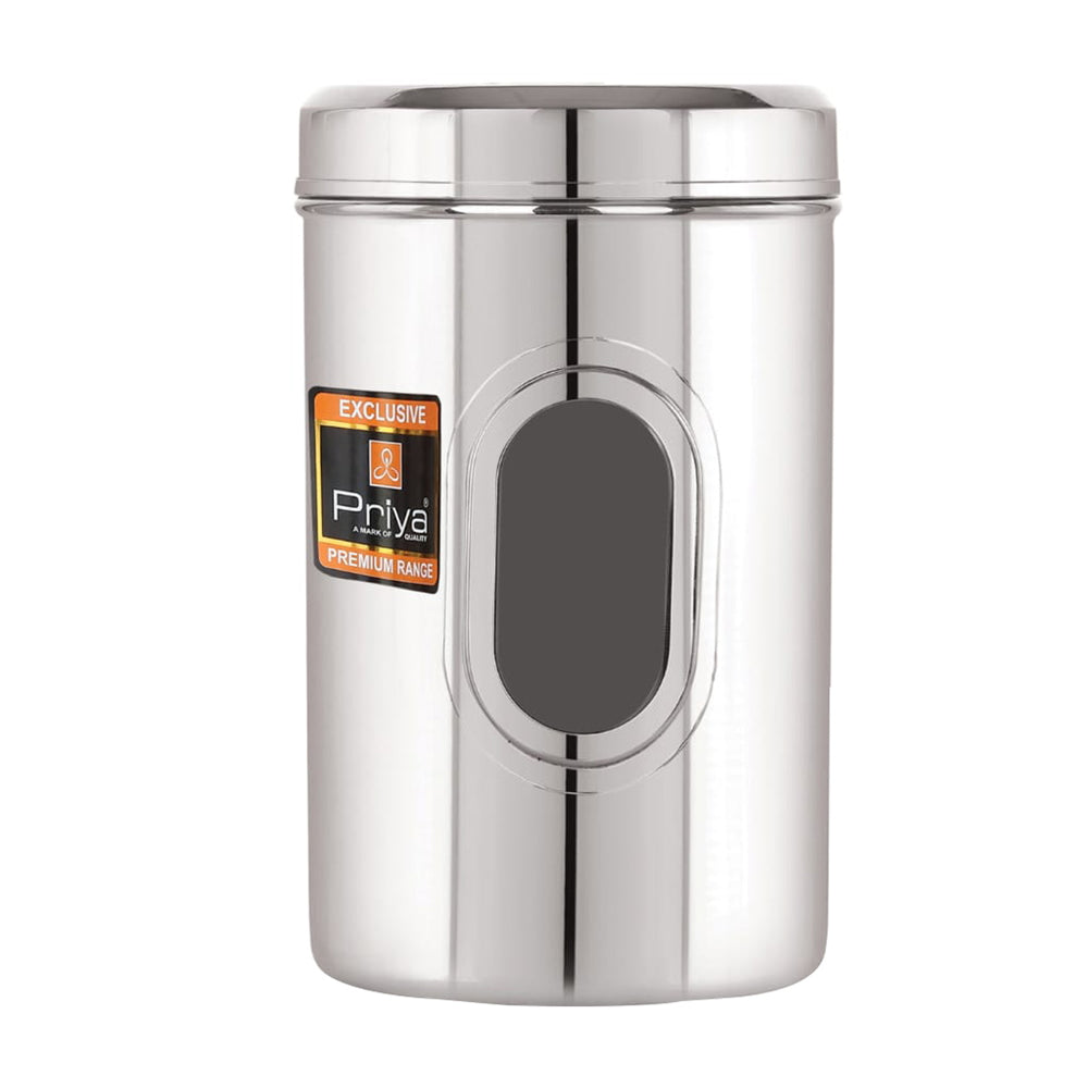 Priya Stainless Steel See Through Canister Medium - 1.9 L - 1 U