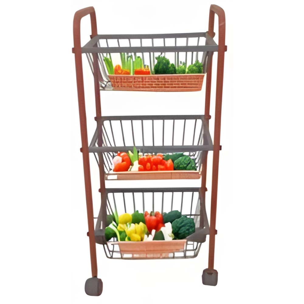 Right Kitchen 3 Layer Vegetable Trolley - 34.5x71x26 - 1 U