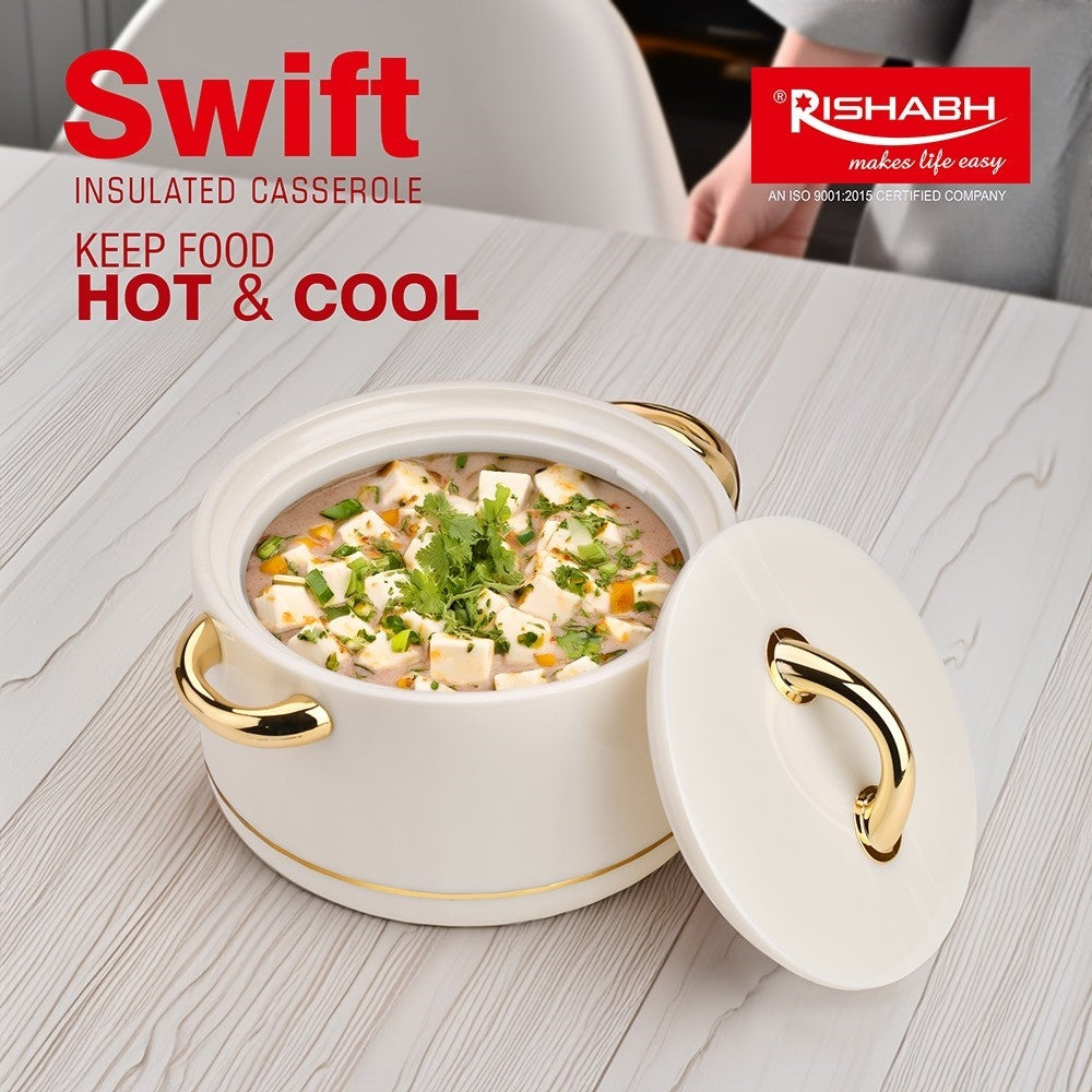 Rishabh Swift Insulated Casserole - Pearl White - 1.9 L