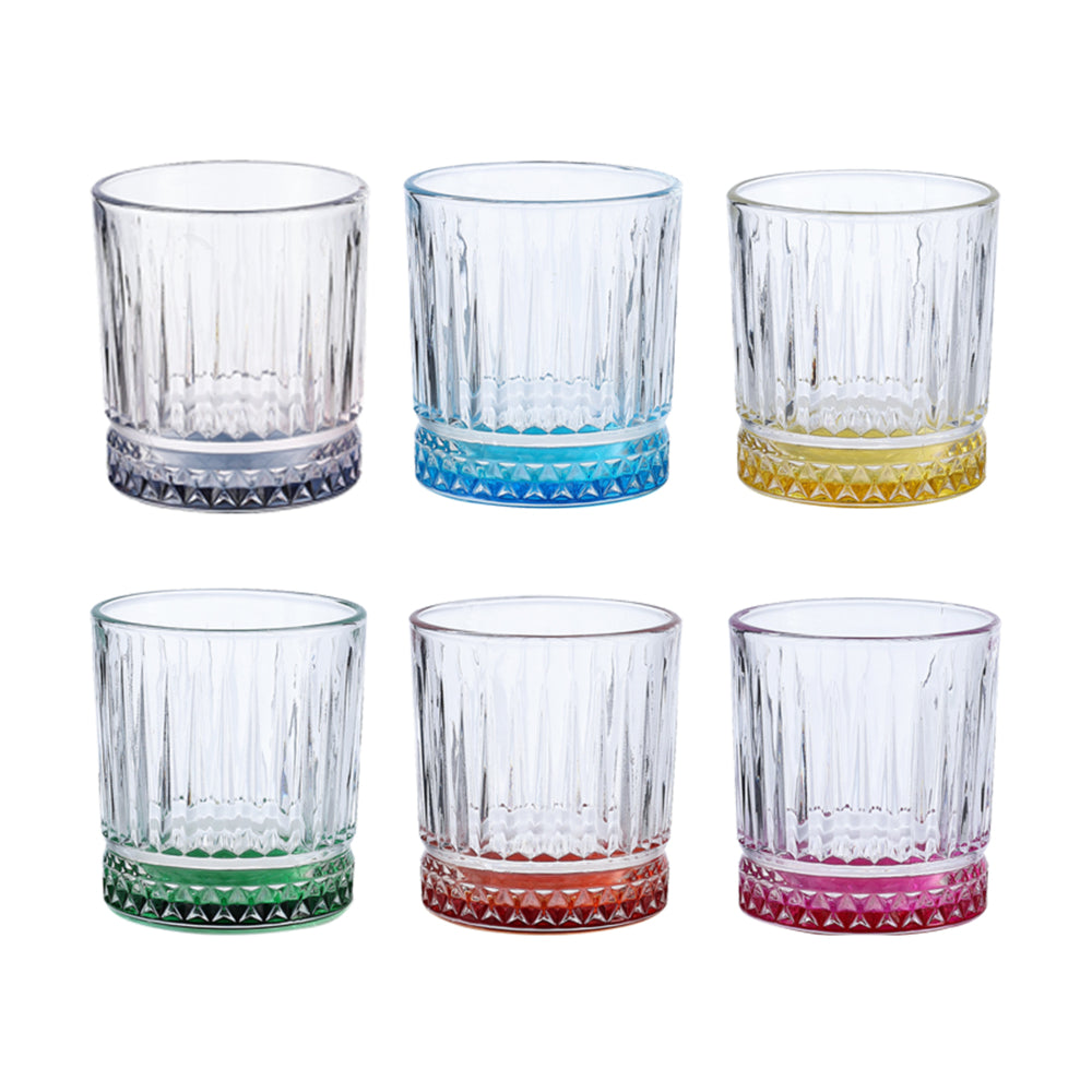 Sanjeev Kapoor Dubai Whiskey Coloured Glasses (330 ml) - Set Of 6 - 1 Unit