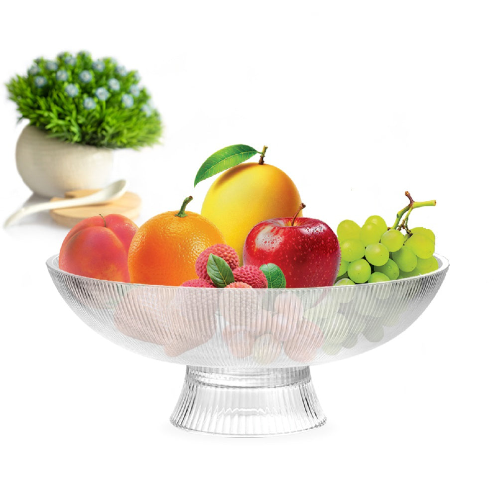 Sanjeev Kapoor Timberly Footed Glass Fruits Serving Bowl - (26 cm) - 1 Unit