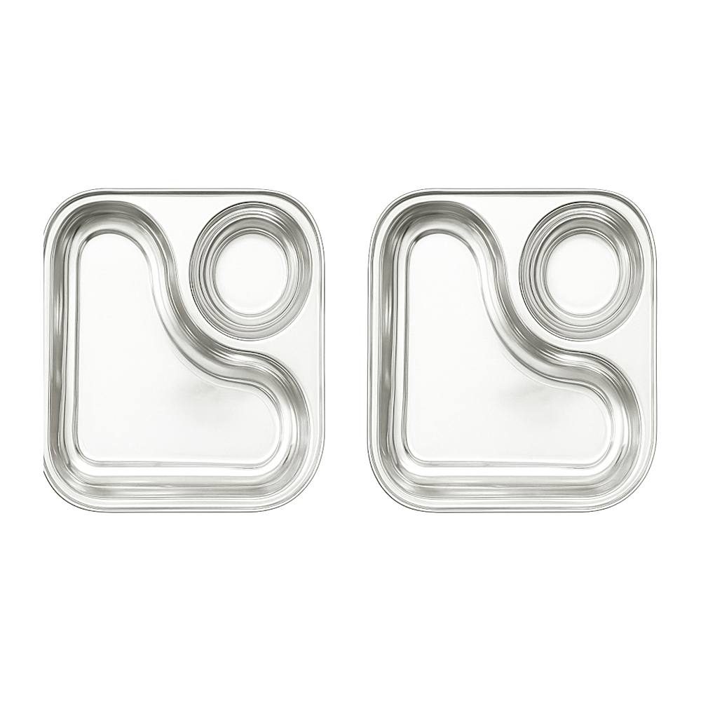 SEGA Stainless Steel Chip & Dip Plate- Set Of 2 - 1 Unit