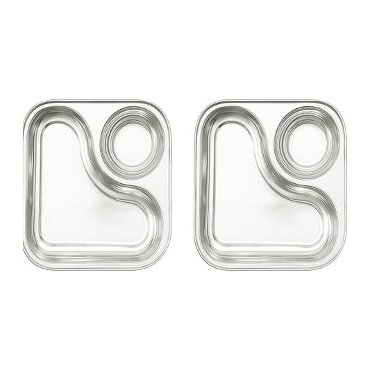 SEGA Stainless Steel Chip & Dip Plate- Set Of 2 - 1 Unit