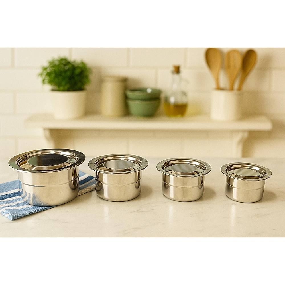 SEGA Stainless Steel Mini Tope Set With Lid - 4 Pieces - 1 Unit
