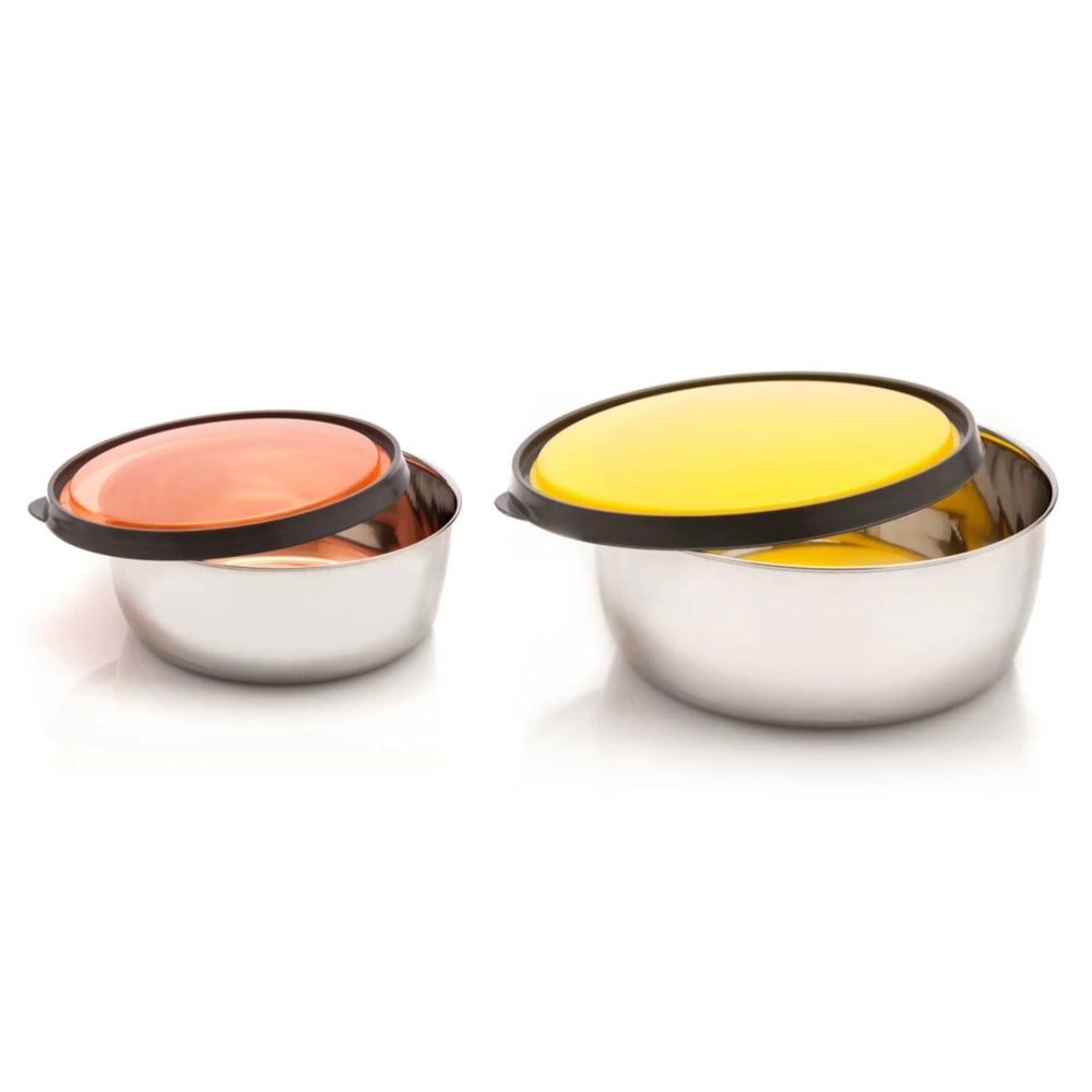SignoraWare Elegant Steel Round Containers (1000 ml+625 ml) - Set Of 2 - 2 U