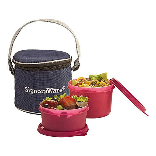 Signoraware Executive Small Lunch Box With Bag (Assorted) - 1 U