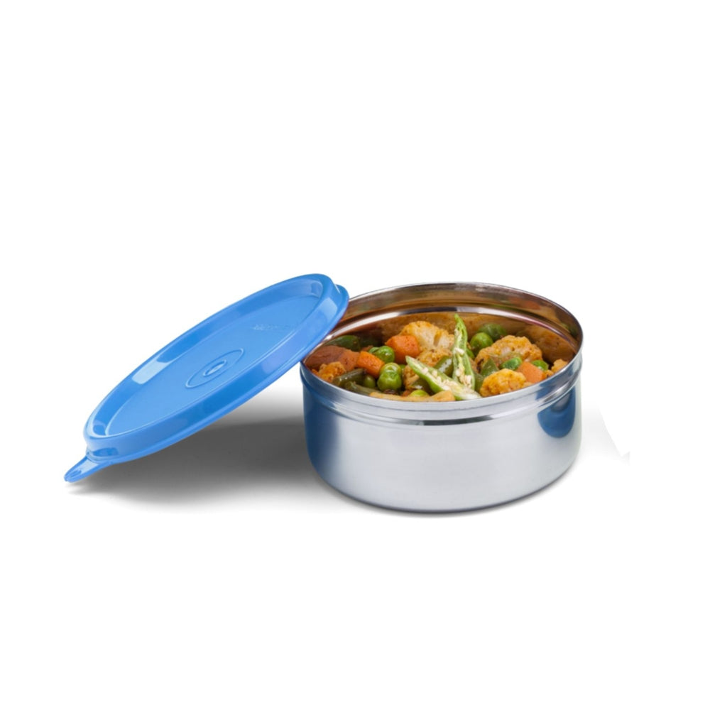 Signoraware Executive Steel Medium Blue Container - 350 ml
