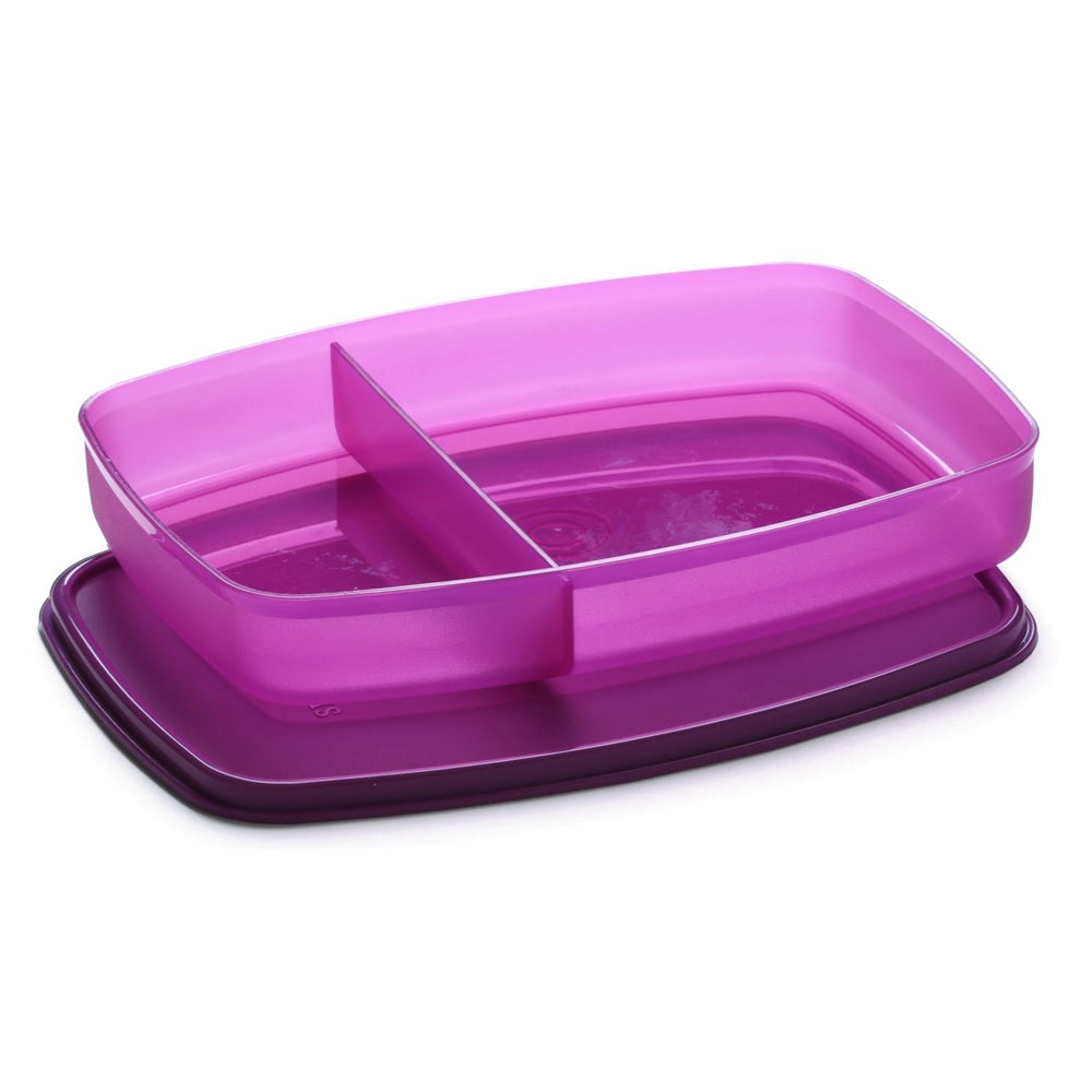 SignoraWare Plastic Slim Compartment Lunch Box - Purple - 610 ml
