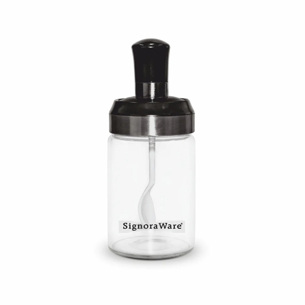 SignoraWare Trinkle Borosilicate Glass Jar With Spoon - 250 ml