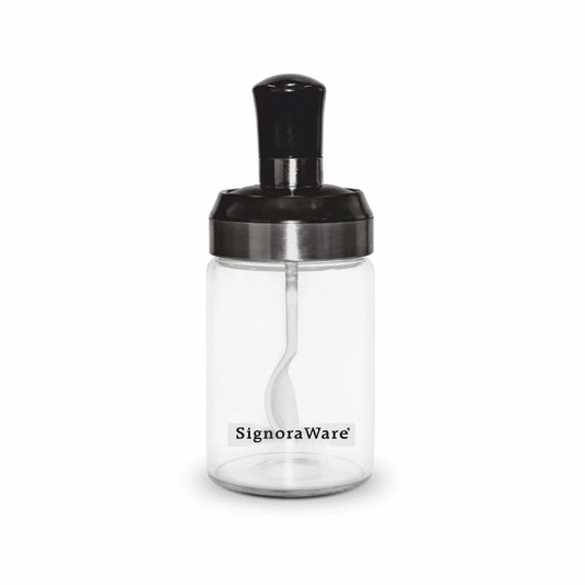 SignoraWare Trinkle Borosilicate Glass Jar With Spoon - 250 ml