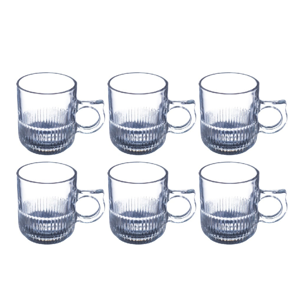 Soogo Brew Glass Mug (250 ml) - Set Of 6 - 1 Unit