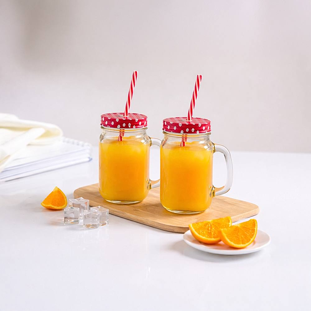 Soogo Meson Jar With Lid And Straw - 450 ml - 1 Unit