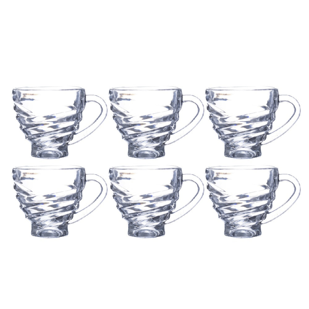 Soogo Novel Glass Mug (180 ml) - Set Of 6 - 1 Unit