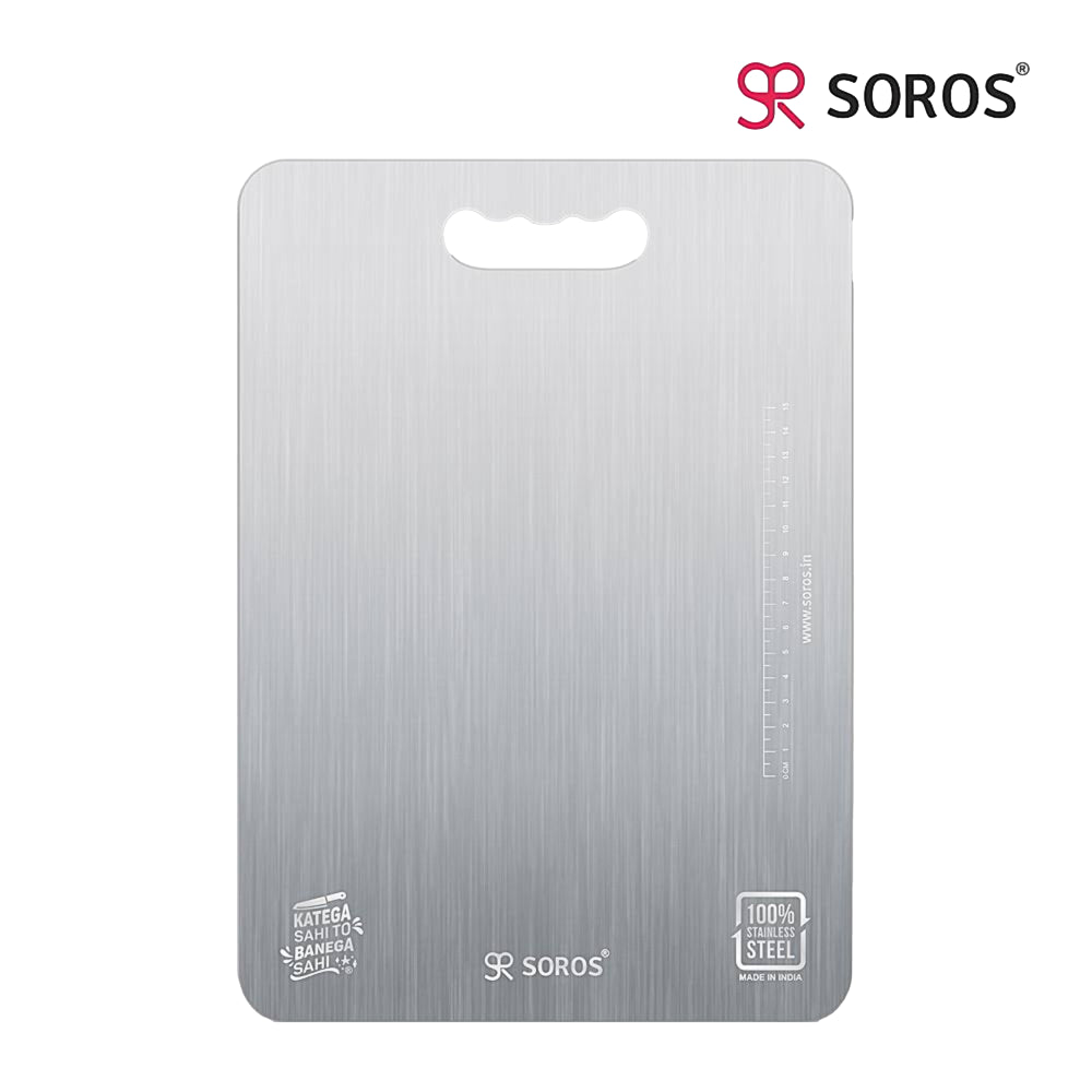 Soros Stainless Steel Chopping Board (35 X 25 cm) - 1 Unit