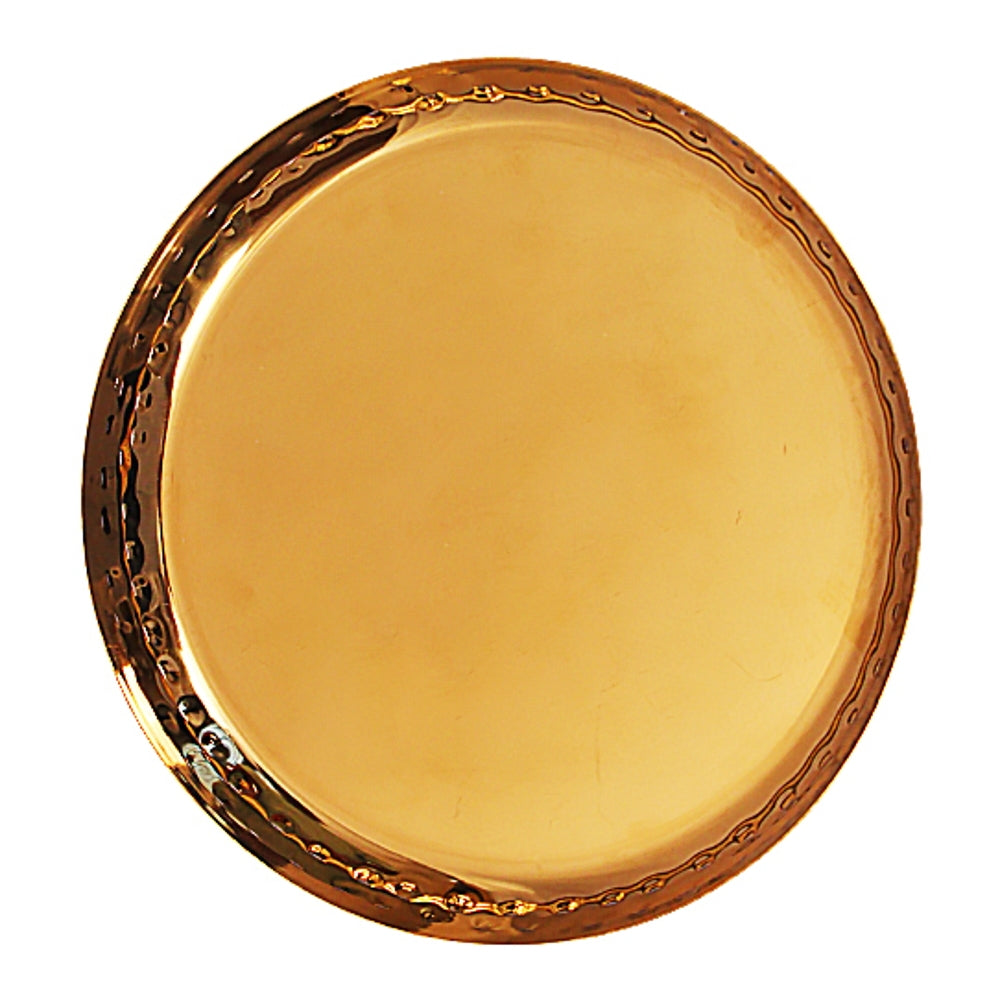 Stainless Steel Gold PVD Coating Hammered Thali (No.7) - 1 U