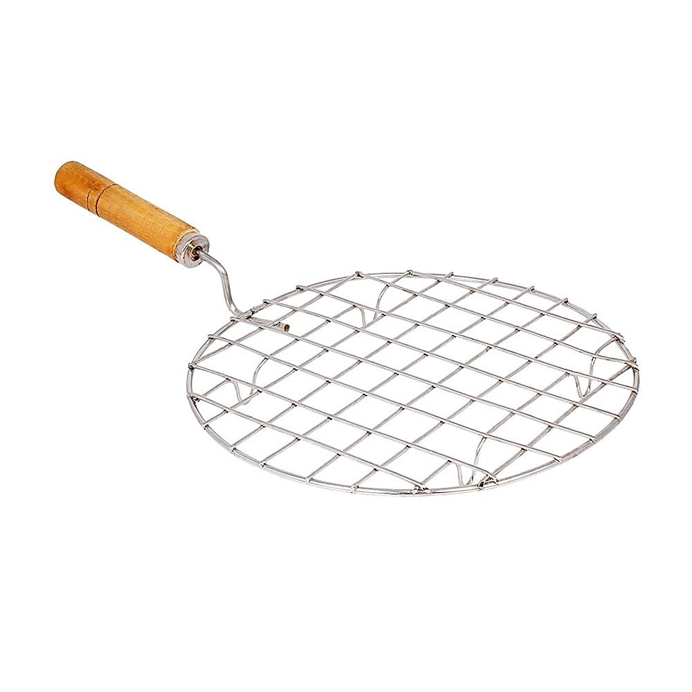 Stainless Steel Grill Jali With Wooden Handle - 1 U