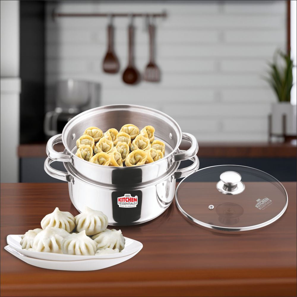 Stainless Steel Multipurpose Steamer with Glass Lid - 1 U