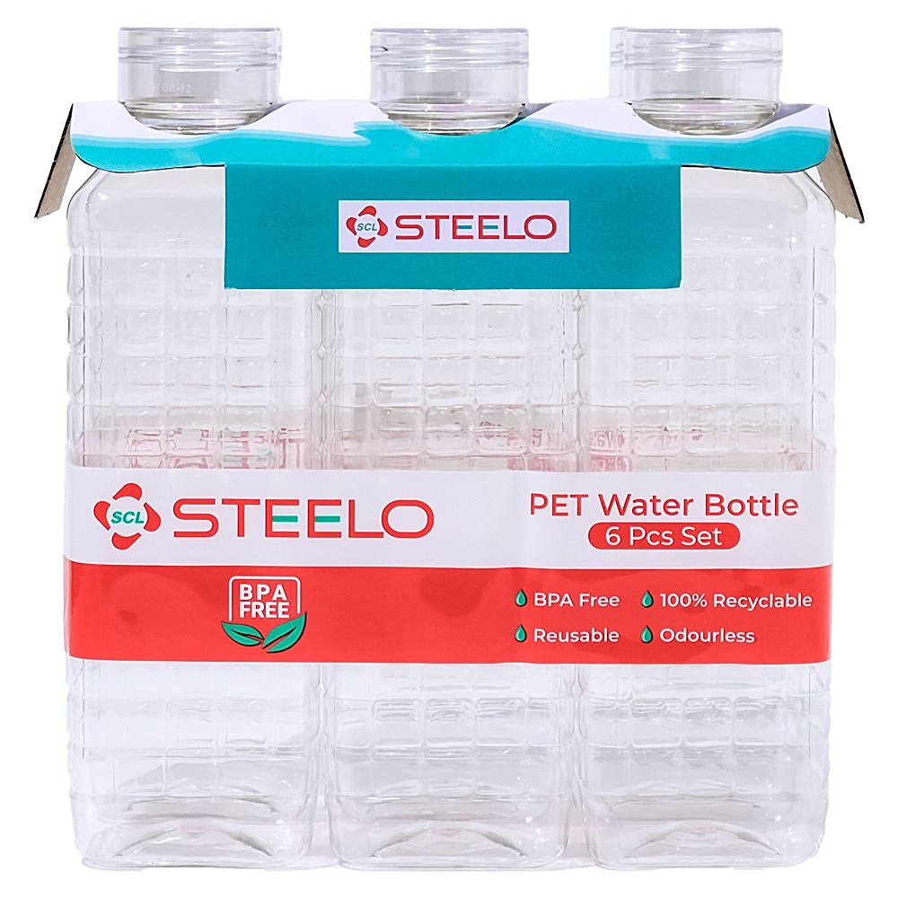 Steelo Ice Cube Bottle (Transparent) 1 L - Set Of 6 - 1 U