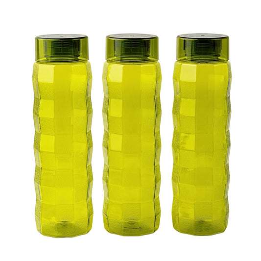 Steelo Joy Plastic Water Bottle (1 Liter) Green - Set Of 3 - 1 Unit