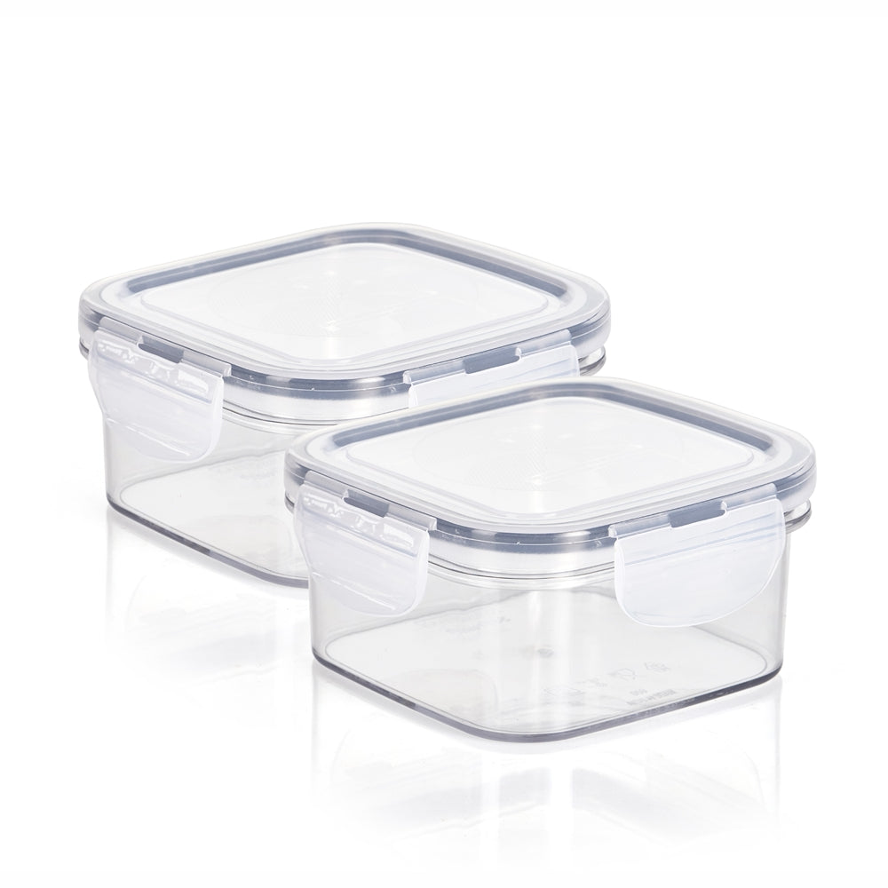 Steelo SOfresh Square Plastic Container (600 ml) - Set Of 2 - 2 U