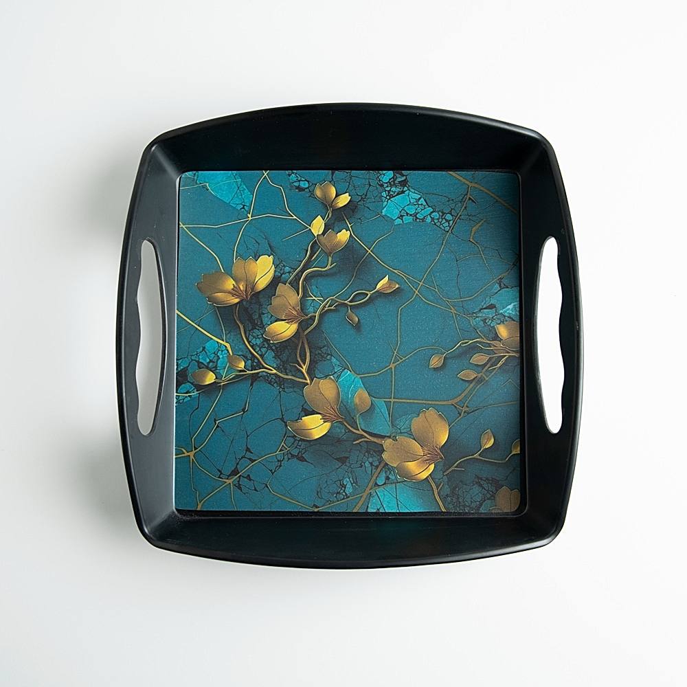 Superware Pure Melamine Trayo Serving Tray D1 - Black & Blue - 1 Unit