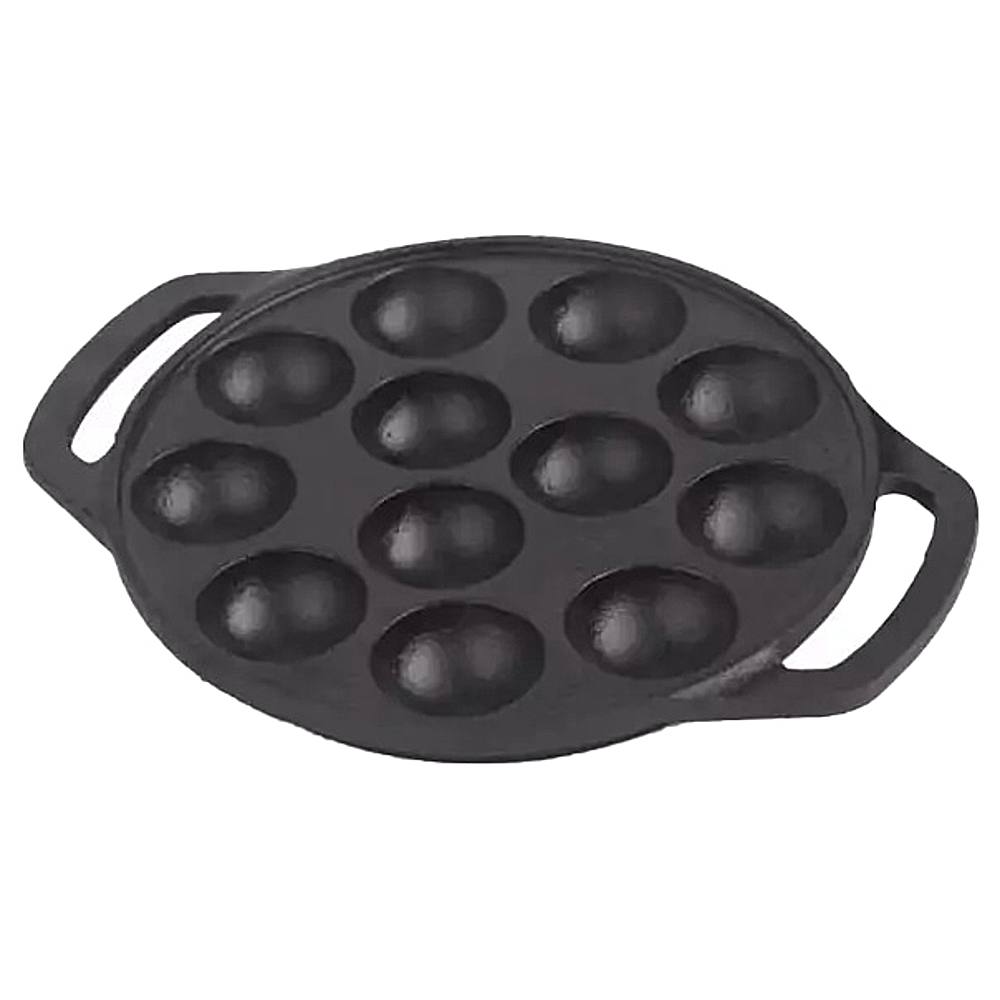 The Indus Valley Pre-Seasoned Cast Iron 12 Pit Paniyaram Pan - 1 U