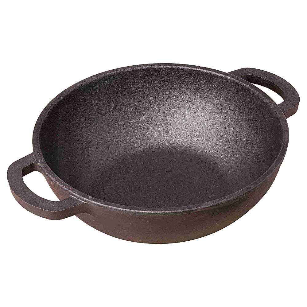 The Indus Valley Pre-Seasoned Cast Iron Deep Kadai - 2.3 L - 1 U
