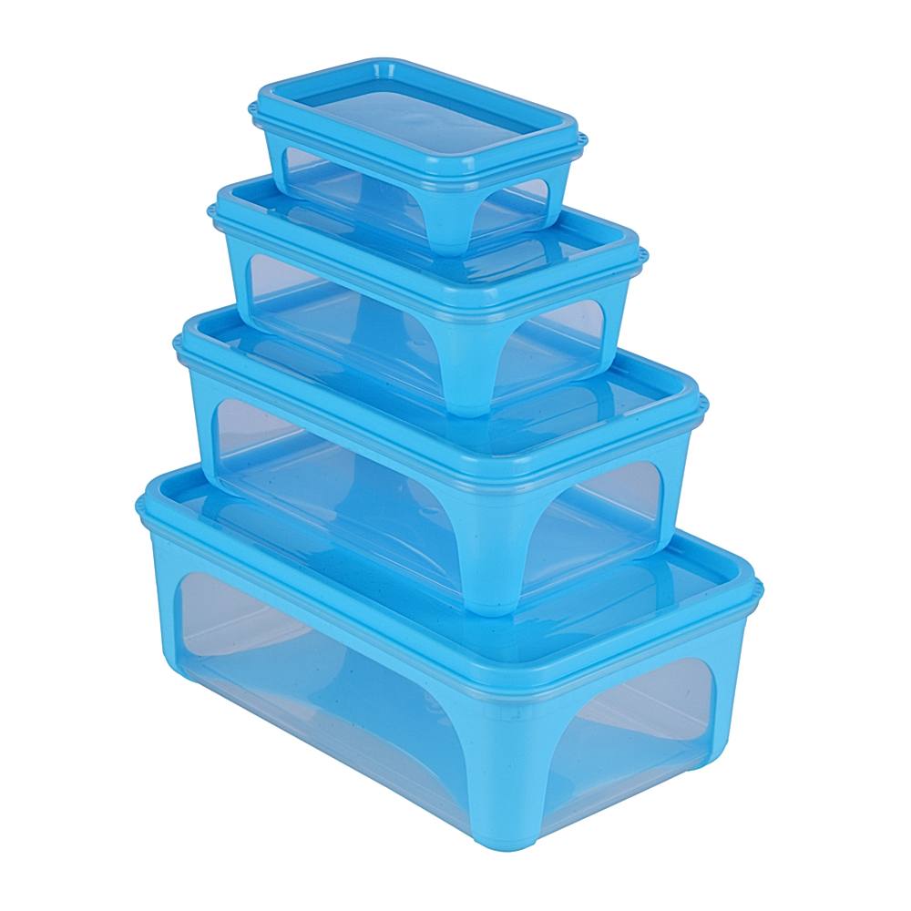 Unica 2K Rectangular Storage Container (Blue) - Set of 4 - 1 U