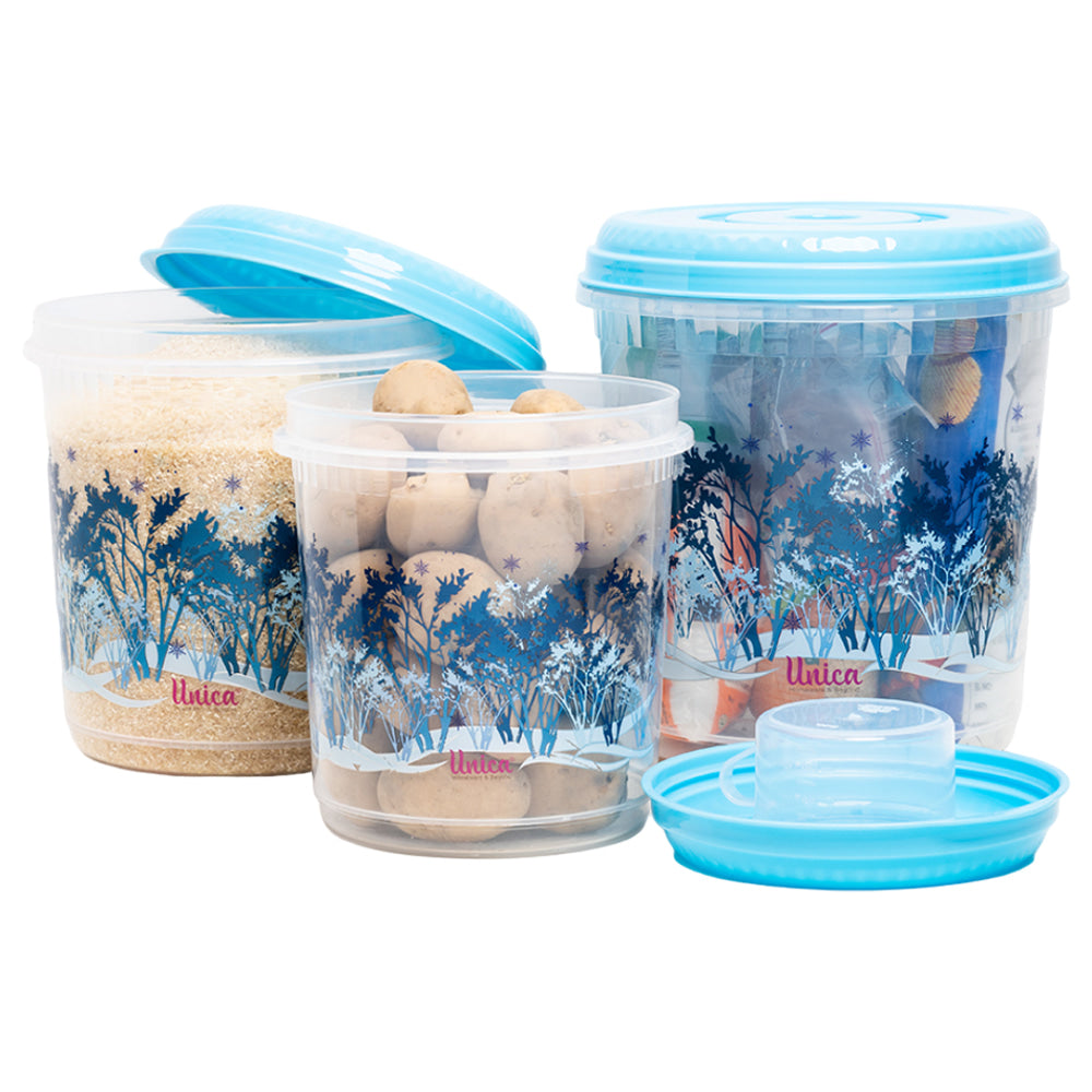 Unica Multipurpose Storage Container (Blue) - Set of 3 - 1 U
