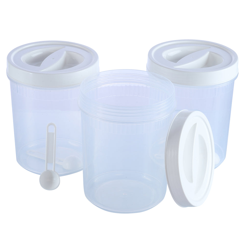 Unica Splendido Multipurpose Storage Canister (White) 1.75 L - Set of 3 - 1 U