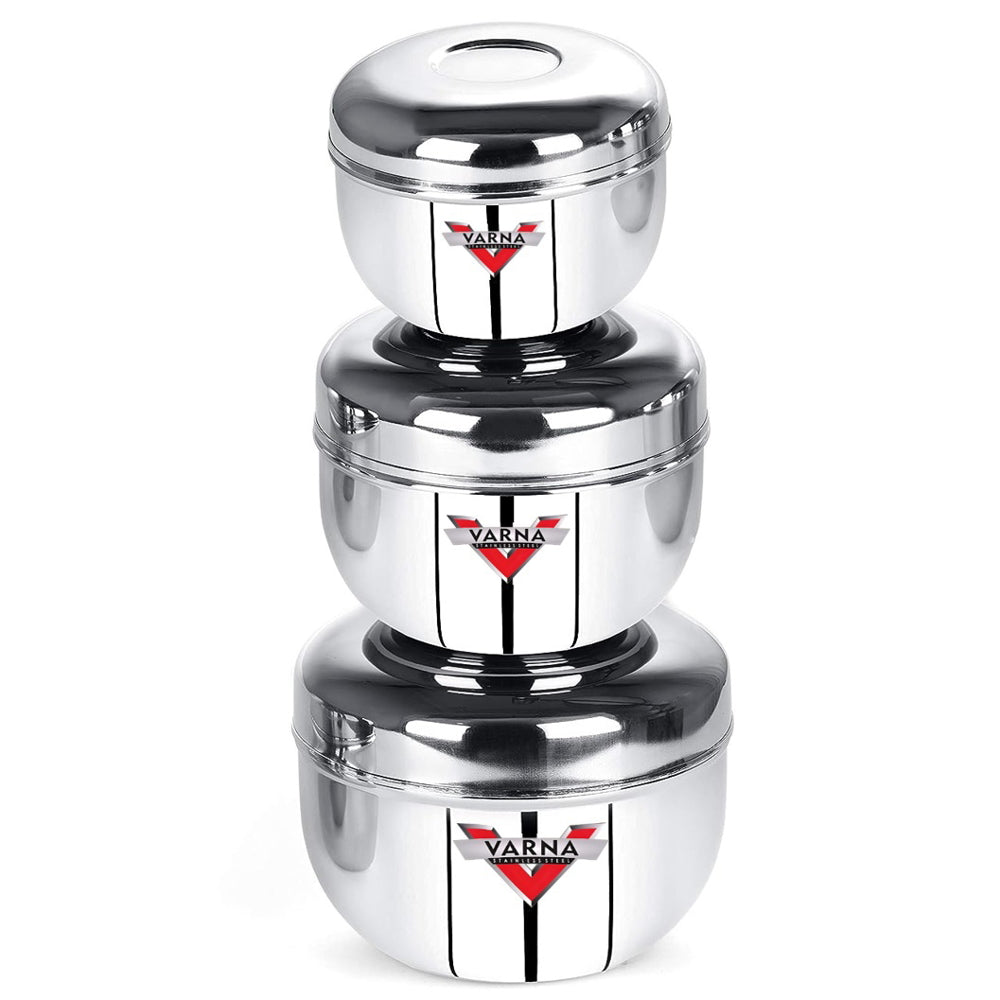 Varna Apple Shape Baitha Dabba - Set of 3 - 3 U