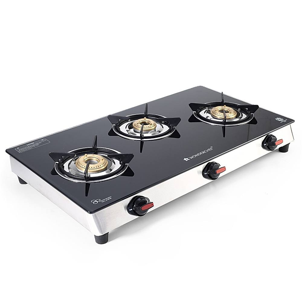 Wonderchef Galaxy Glass Cooktop (Gas Stove) - 3 Burner - 1 Unit
