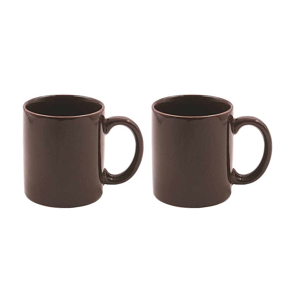Yamasin Elegant Ceramic Mug (Brown) - Set Of 2 - 1 U