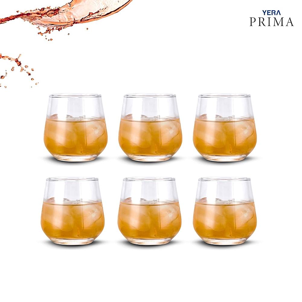 Yera Prima Whiskey Glass Tumbler (300ml) - Set Of 6 - 1 U