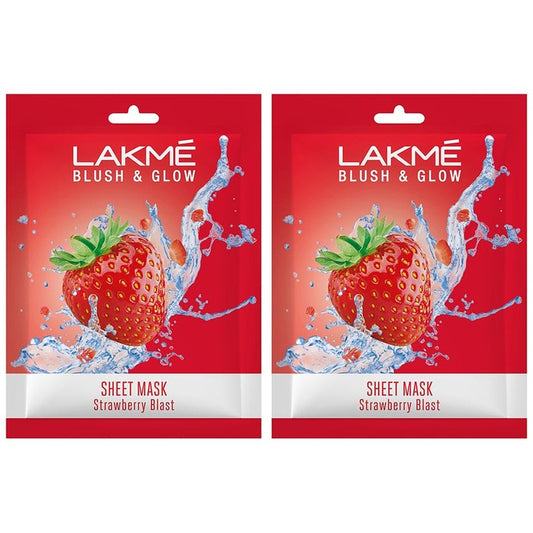 Lakme Set Of 2 Blush & Glow Strawberry Sheet Mask - 25ml Each