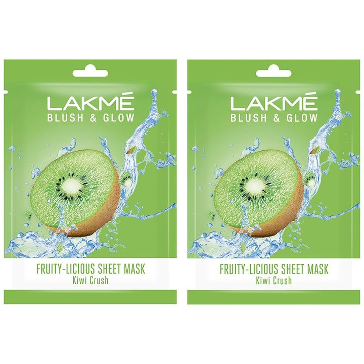 Lakme Set Of 2 Blush & Glow Kiwi Sheet Mask - 25ml Each