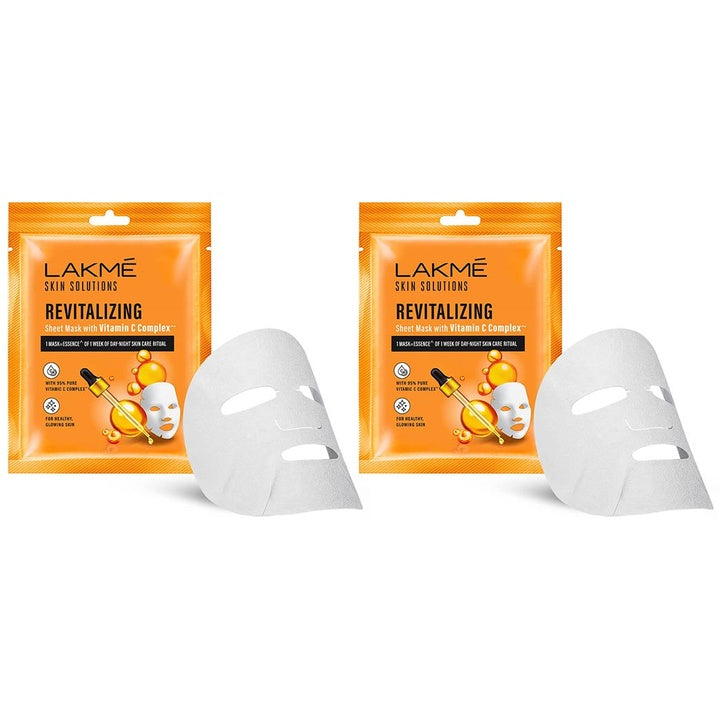 Lakme Skin Solutions Set of 2 Revitalizing Sheet Mask with Vitamin C Complex - 25 ml each