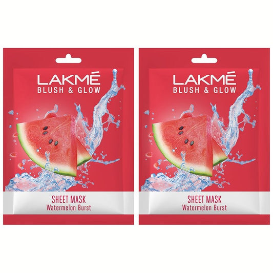 Lakme Set Of 2 Blush & Glow Watermelon Sheet Mask - 25ml