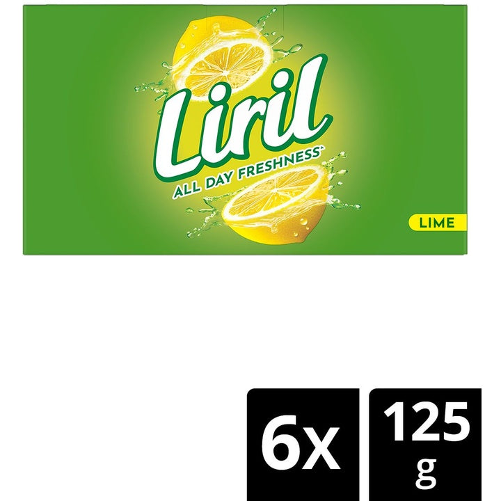 Liril Set of 6 Lime Bathing Bar to Feel the Citrus Burst of Freshness - 125 g each