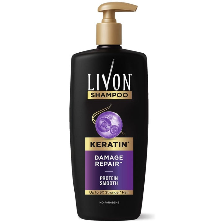 Livon Damage Repair Shampoo with Keratin Actives & Protein Smooth Technology - 650 ml