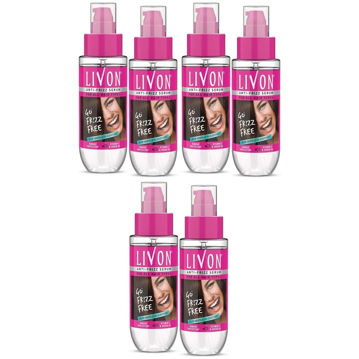 Livon Set of 6 Anti-Friz Serum For All Hair Type - 100ml Each
