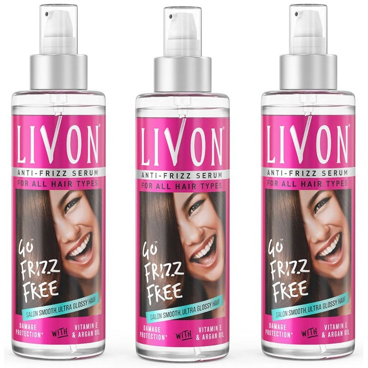 Livon Set of 3 Hair Serum for Frizz-Free Smooth Hair With Argan Oil & Vitamin E - 200ml