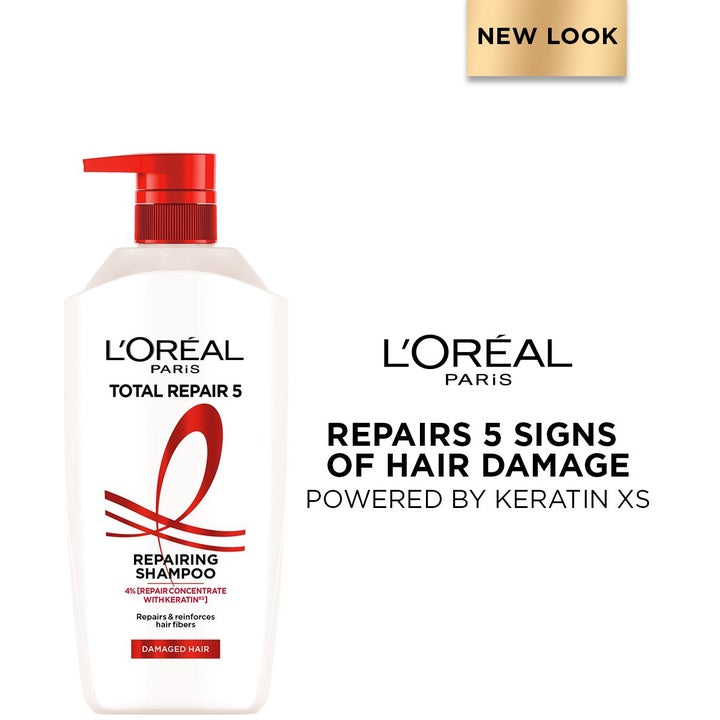 LOreal Paris Total Repair 5 Repairing Shampoo with Keratin XS Technology - 650ml