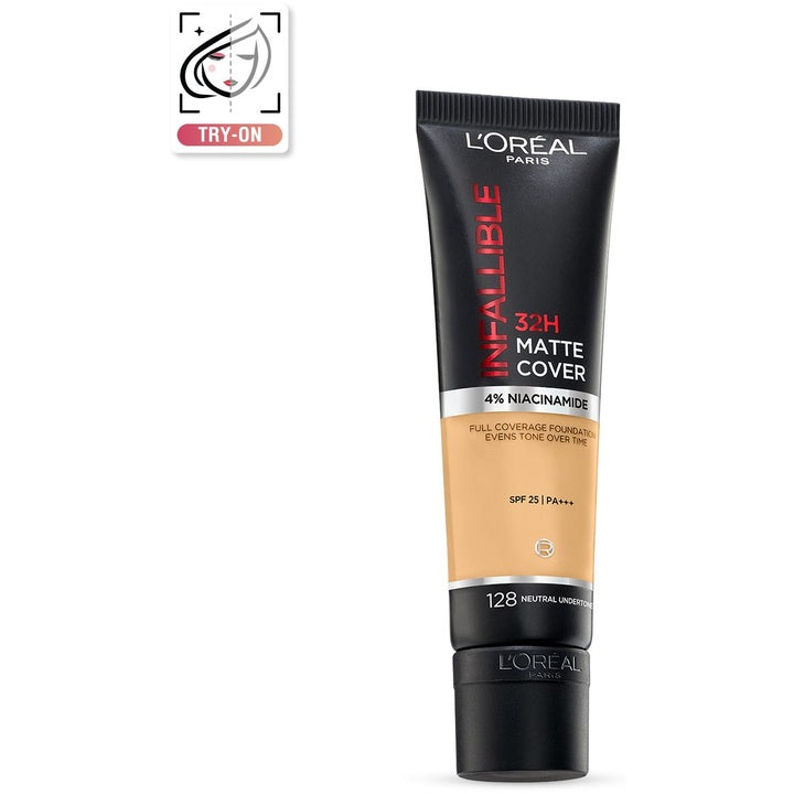 LOreal Paris Infallible 32H Matte Cover Liquid Foundation - 128 Neutral Undertone 30 ml